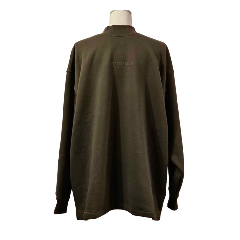 FEAR OF GOD ESSENTIALS RELAXED CREWNECK SWEATSHIRT OFFBLACK SIZE MEDIUM OVERSIZE